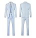 Seersucker Slim Suits Men Formal Summer Beach Wedding Grooms 2 Piece Blazer Pants Party Striped Suit Light Blue XL