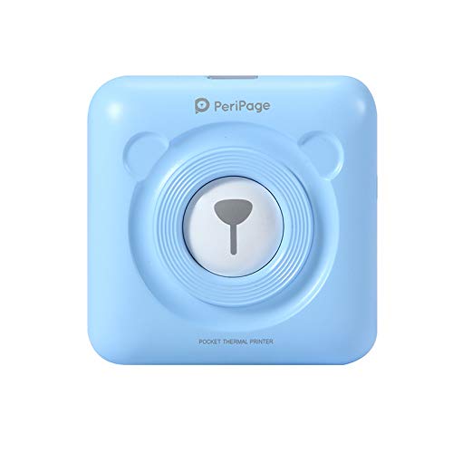 Peripage A6 Mobile Mini Photo Printer Bluetooth Wireless Journal Tutorial Post Printer with Thermal Paper Gift Free (A6 Blue)