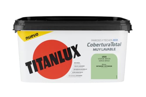 Titanlux - Pintura Plástica Cobertura Total Cubeta 4L (1015 Verde Brisa)