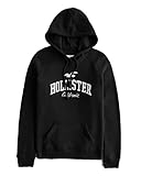 Hollister California Damen-Sweatshirt, bestickt, mit Logo-Applikation, Schwarz / Weiß, Größe S, Schwarz , 36