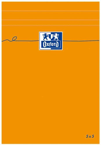Bloc-notes OXFORD 110x170 mm orange petit carreaux 80 feuilles lot de 5