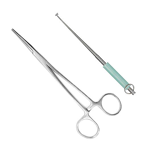Skystuff 1 Pack Curved Fishing Forcep (7in) 1Pcs Fishing Hook Remover Fishing Bait Tool for Unhooking Fish, Removing Carp Pike, Suitable for Various Situations