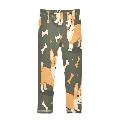 Toddler Girls Leggings Printed Yoga Pants Leggings Cute Corgi Bones for Kids