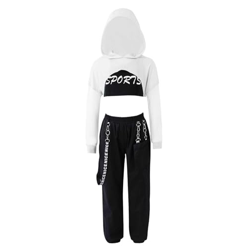 Top in rete con cappuccio, gilet corto, salopette con design a catena, rendono la ragazza fresca e alla moda