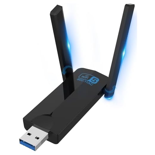Wireless USB 3.0 WiFi Adapter for Desktop PC, AC 1300Mbps USB WiFi Dual-Band Network Adapter for PC with 400Mbps/2.4G 867Mbps/5G,Dual 5Dbi Antennas, Wireless WiFi Dongle for Windows11/10/8/7/Vista/XP