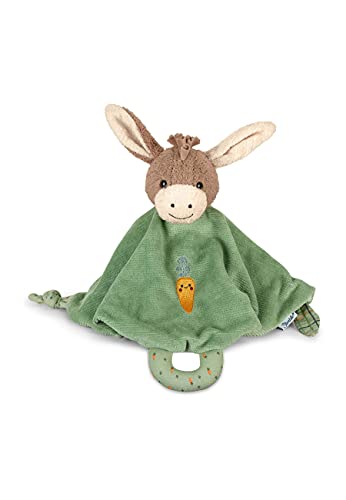 Sterntaler Schmusetuch M Esel Emmilius, Babyspielzeug ab Geburt, Flauschstoff und Polycotton, Hellgrün/Mehrfarbig