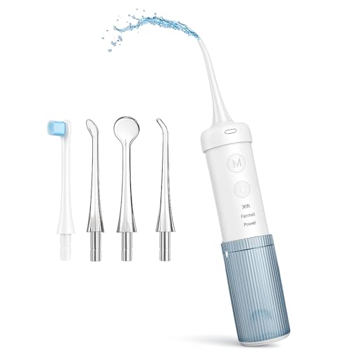 Hydropulseur portable jet dentaire sans fil rechargeable étanche blanc