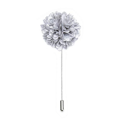 Hi-Tie Sliver Pink Flower Cravats Mens Wedding Ascot Lapel Floral Handkerchief Cufflinks Scarf Formal Tuxedo Prom #TOP6