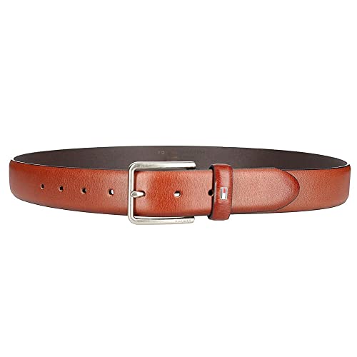 Tommy Hilfiger Men's Smooth Feather Edge Leather Belt, 32, Brown2