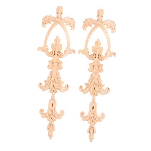 Artibetter 2Pcs Cabinet Decoration Decals Corner Furniture Vintage Decor Floral Decor Wardrobe Applique Wardrobe Floral Onlay Cupboard Applique Carved Wood Applique Carved Applique Home Decor #TOP14