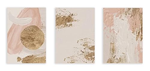 Affiche rose doré minimaliste et poster mural abstrait moderne pour salon