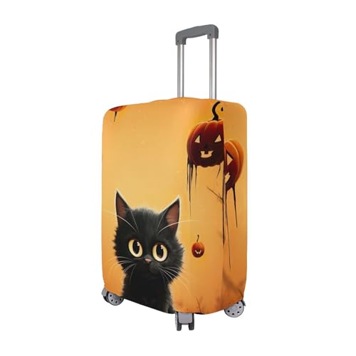 Joisal Halloween Cat Pumpkin Suitcase Covers for Luggage Protectors Washable Aesthetic Travel Vacation Essentials, M, Fits 22-24 Inch Case3