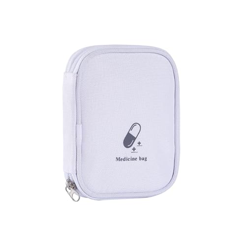 Image of Portable small First Aid Pouch, Empty Travel Medicine Bag Pills Pocket for Travel School Home (White)