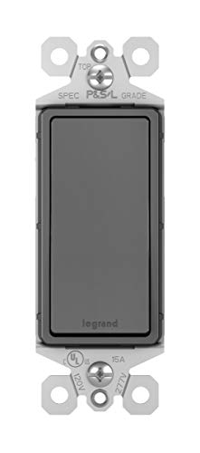Image of Legrand radiant TM873BKCC10 15 Amp Rocker Wall Switch, 3-Way Decorator Light Switches, Black (1 Count)