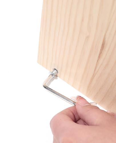 Image of Wooden Thread Rack with Empty Spools Thread Holder Organizer for Ribbons Ropes Tapes Cords