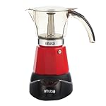 IMUSA 6 or 3 Cup Electric Espresso Coffee Maker with Cool-touch Handle, Red