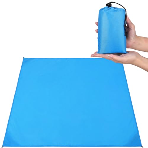 Image of Bremorou Pocket Picnic Blanket, Beach Blanket Waterproof Sandproof Beach Mat, 55" Compact Foldable Picnic Blankets for Hiking and Outdoor Activities