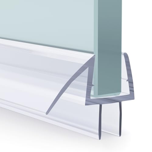 AmazerBath 3 PCS Shower Door Bottom Seal for 1/2 Inch (12mm) Glass - (15.75 Inches x 3) 3 Section Segmented Shower Installation Kit Frameless Glass Door Seal Strip