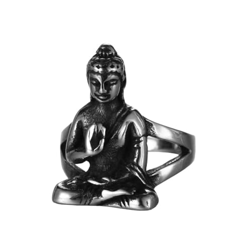 Bague tibétaine Feng Shui unisexe bague punk motard acier inoxydable