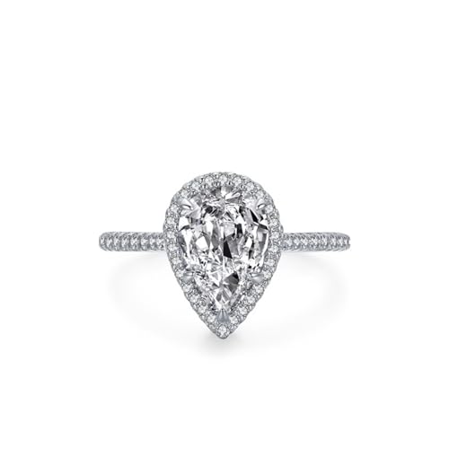 Bijoux halo en forme de goutte en argent et zircone