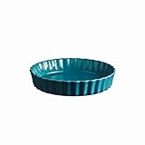 Emile Henry Deep Flan, Mediterranean Blue Quiche Dish, 1.2 qt