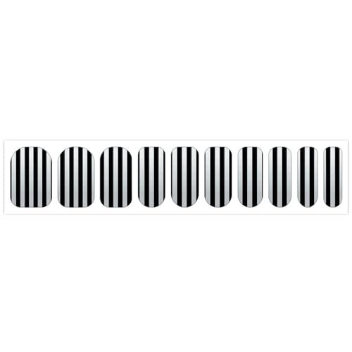 100 Pcs Black and-White Stripes Nail Stickers for Women - 10 Sheets Waterproof Full Cover Nail Wraps Self-Adhesive Decals for Press on Nails Long Lasting, Easy DIY Manicure Gift
