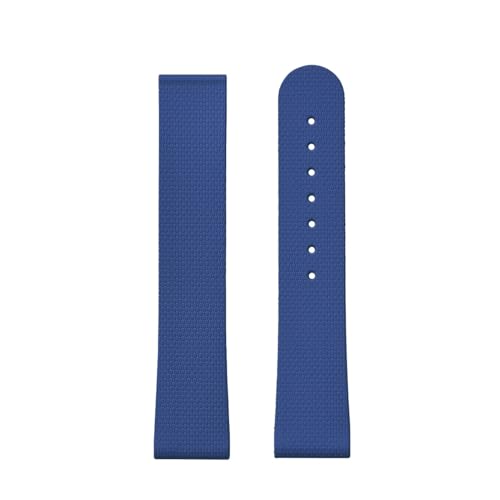 20mm FKM �N�C�b�N�����[�X�t�b�f�S���X�g���b�v Swatch X �I���K MoonSwatch Seamaster 300/600 ���j�o�[�T�����v�o���h�ƌ݊�������(Blue-No Buckle)