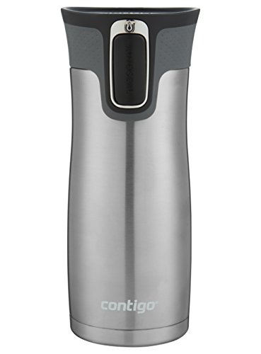 Image of Contigo AUTOSEAL West Loop Vacuum-Insulated Stainless Steel Travel Mugs with Easy-Clean Lid, 16oz., Grapevine & Stainless Steel, 2 Pack