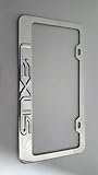 QIOIDIDIE 3D Sport Emblem Stainless Steel License Plate Frames Cover Holder with Screws Caps Chrome