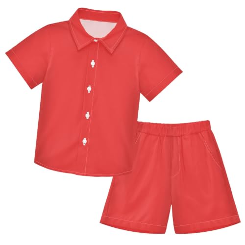 Image of 3T Toddler Boy Shorts Set Black Hawaiian Button Down Shirts Summer Outfits for Little Boy