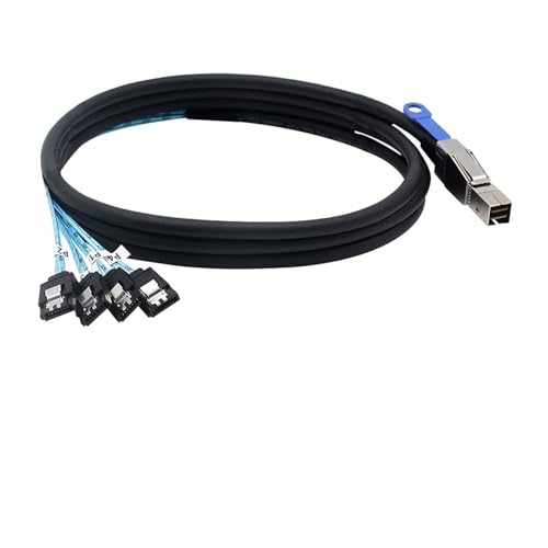 Cable servidor datos M1ni S/A/S HD 0.5 m SFF-8644 a 4 SATA 7P miniatura 2