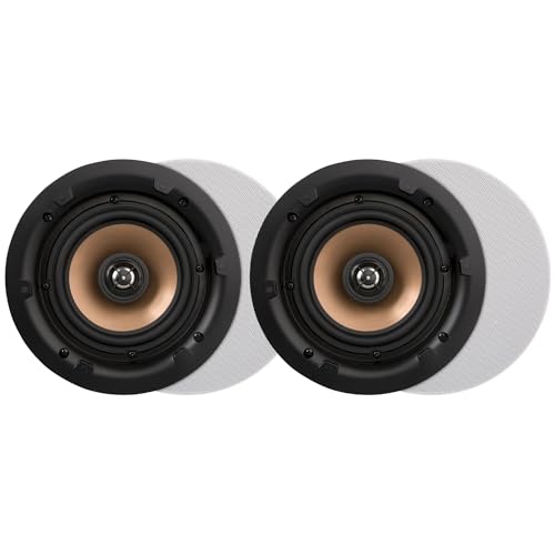 Artsound HPRO525 Enceintes murales/Plafond 5,25 Pouces, 20-120 Watt, pour Maison, Salle de Bain, Cuisine, Bureau, HiFi, avec Tweeter orientable, cône alu, gabarit, Rond, 200x80mm, <50m²