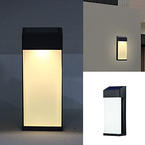 Lampe solaire extérieur rectangulaire luminaire mural LED jardin noir - 8