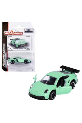 Image of Majorette Porsche 911 GT3 Cup 992 Diecast Car Model, Mint Green, 1:64 Scale, 3+ Years
