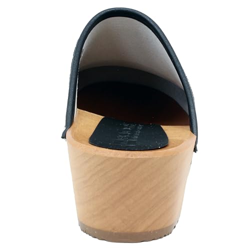 Image of Bjork Maja Wood Open Back Leather Clogs