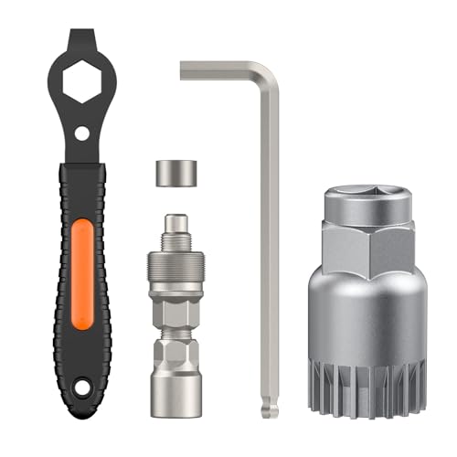 Pawfly Upgraded Bicycle Crank Puller Set Bike Crank Removal Tool Bottom Bracket Tool with 20-Tooth Socket Wrench & Top Cap Bike Repair Kit for Square Taper Shimano & ISIS Splined Crank Arm