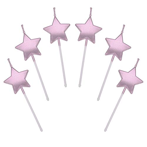 Velas de Cumpleaños en Forma Estrella,6 Pcs Velas únicas para