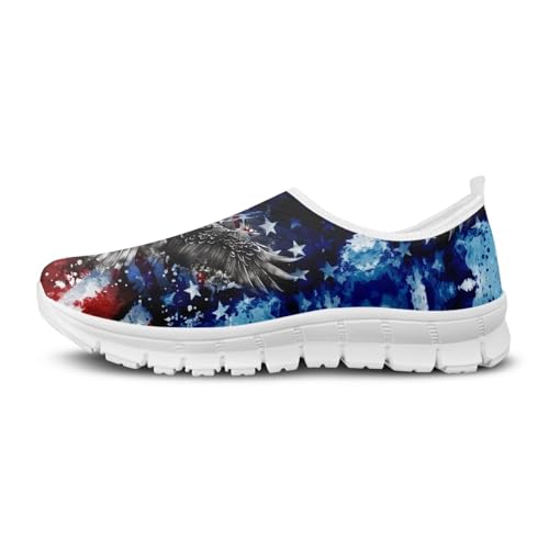 Image of Floral Sneakers for Women Colorful Art Shoes for Women Slip On Casual Work Shoes