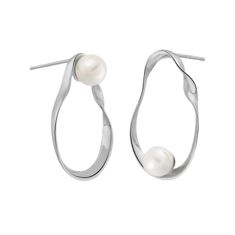 Boucles d'oreilles crochet pendantes avec breloques perles ovales creuses femmes