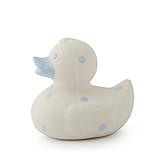 Oli & Carol, Elvis The Duck, Natural Hevea Rubber Ducky - Blue Dots