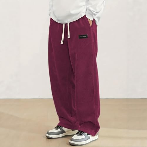 Pantalon velours côtelé homme confortable et ample avec grandes poches latérales