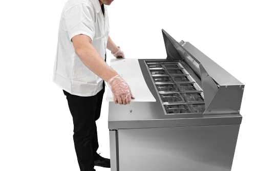 Image of FSE 47-Inch Two-Door Refrigerated Commercial Salad /Sandwich Prep Table, 12 Cubic Feet, Stainless Steel, 115 v, (MRSL-2D)