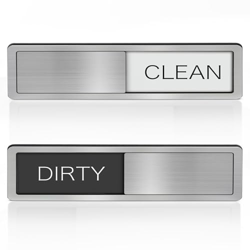 Imán para lavavajillas con texto en inglés 'Clean Dirty', no se raya, imán fuerte o indicador de opciones adhesivas 3M que indica si los platos están limpios o sucios