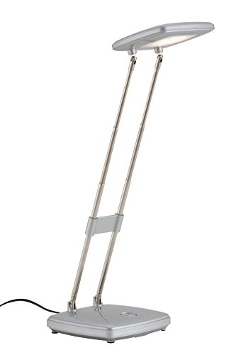 Preisvergleich Produktbild Briloner Leuchten LED Tischleuchte,Tischlampe, Schreibtischleuchte, Schreibtischleuchte, ausziehbar von 220-340 mm, Leuchtenkopf schwenkbar, silber, Metall, 3.6 W, integriert, 10.5 x 10.5 x 34 cm