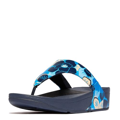 FitFlop Women's Lulu Flowerz Leather Toe-Post Sandals Wedge2