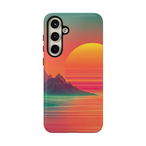 Coque Samsung S24 Plus brillante finition rigide et reflets orange