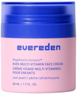 Evereden Kids Face Cream, Dermatologist-Tested, Vitamin B3, Peach, 1.7 oz