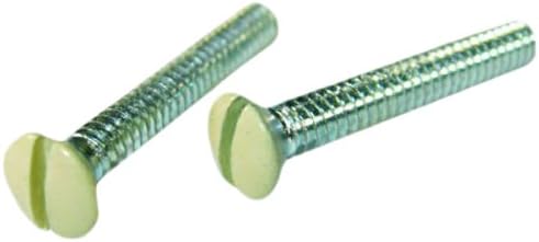L.H. Dottie 416IV Wall Plate Screw Oval Head, Slotted, No.6-32 TPI by 1-Inch Length, Ivory, 50-Pack