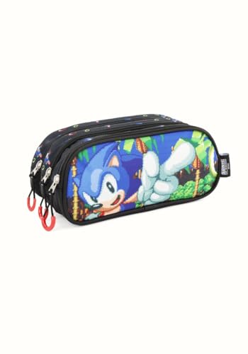 Kit Mochila de Rodinhas Lancheira e Estojo Sonic The Hedgehog - Luxcel Ref.:47015-47016 - 47018 6931