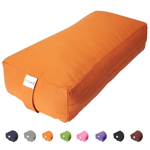 Sol Living Yoga Bolster Pillow Rectangular Meditation Cushion Cotton Meditation Accessories for...